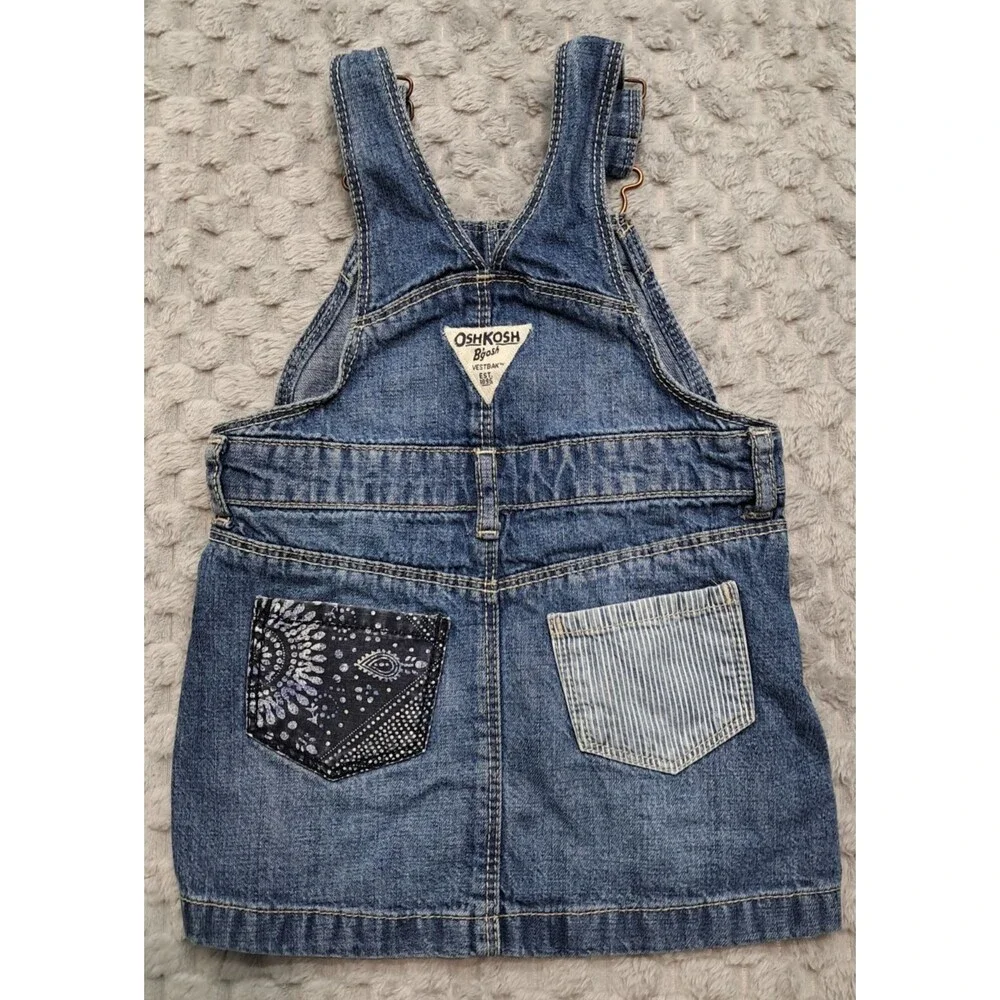 Lot OshKosh B'Gosh 18 Months Overalls Dress Little Baby Girls GenuineKids Skirt